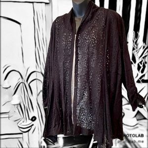 Style & Co. Eyelet Lace Blazer, Gathered at Sleeves, Fabulous Front Details